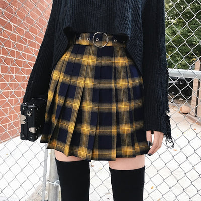 Punk Pleated Mini Skirt
