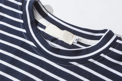 Rose Embroidery Striped T-shirt - AESTHEDEX