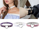 Heart Studded Choker Necklace - AESTHEDEX