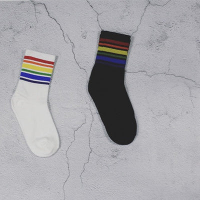 Rainbow High Ankle Socks - AESTHEDEX