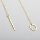 Y Shaped Circle Necklace - AESTHEDEX