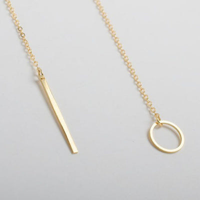 Y Shaped Circle Necklace - AESTHEDEX