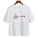 Hand Gun with Hearts T-Shirt - AESTHEDEX