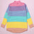 Turtleneck Rainbow Striped Sweater - AESTHEDEX