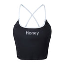 Honey Embroidery Crop Top - AESTHEDEX