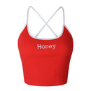 Honey Embroidery Crop Top - AESTHEDEX
