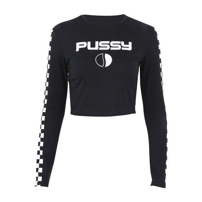 PU*SY Cropped Long Sleeve - AESTHEDEX