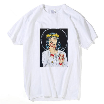 Virgin Mary Mia Wallace T Shirt - AESTHEDEX