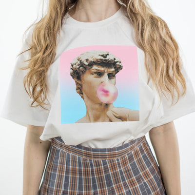 Bubblegum David Graphic Tee - AESTHEDEX