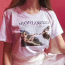 Michelangelo's 'Creation of Adam' T-Shirt - AESTHEDEX