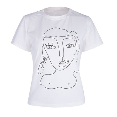 Face Drawing Graphic Tee