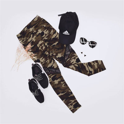 Camo Mesh Leggings - AESTHEDEX